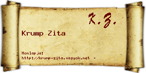 Krump Zita névjegykártya