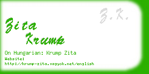 zita krump business card